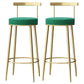 Glam Backrest Armless Counter Stool Iron Household Bar Stool with Cushion Green 2 Piece Set Clearhalo 'Bar Furniture' 'Bar Stools' 'bar_stools' 'furn' 'furn_bar_stools' 'furniture_bar_stools' 'Kitchen & Dining Furniture' 'kitchen&dining_furn' 'kitchen' 'kitchen_furn' Furniture' 4184437