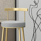 Glam Backrest Armless Counter Stool Iron Household Bar Stool with Cushion Clearhalo 'Bar Furniture' 'Bar Stools' 'bar_stools' 'furn' 'furn_bar_stools' 'furniture_bar_stools' 'Kitchen & Dining Furniture' 'kitchen&dining_furn' 'kitchen' 'kitchen_furn' Furniture' 4184440