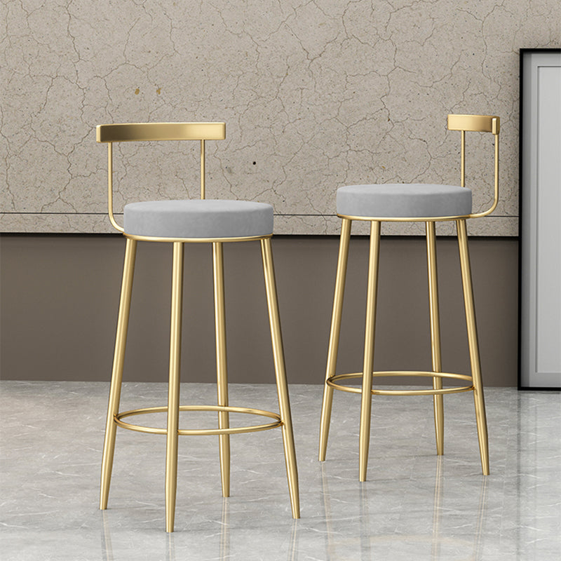 Glam Backrest Armless Counter Stool Iron Household Bar Stool with Cushion Clearhalo 'Bar Furniture' 'Bar Stools' 'bar_stools' 'furn' 'furn_bar_stools' 'furniture_bar_stools' 'Kitchen & Dining Furniture' 'kitchen&dining_furn' 'kitchen' 'kitchen_furn' Furniture' 4184441