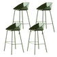 29-Inch Modern Counter Bar Stool Armless Plastic Indoor Bar Stool with Footrest Green 4 Piece Set Clearhalo 'Bar Furniture' 'Bar Stools' 'bar_stools' 'furn' 'furn_bar_stools' 'furniture_bar_stools' 'Kitchen & Dining Furniture' 'kitchen&dining_furn' 'kitchen' 'kitchen_furn' Furniture' 4184447