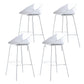 29-Inch Modern Counter Bar Stool Armless Plastic Indoor Bar Stool with Footrest White 4 Piece Set Clearhalo 'Bar Furniture' 'Bar Stools' 'bar_stools' 'furn' 'furn_bar_stools' 'furniture_bar_stools' 'Kitchen & Dining Furniture' 'kitchen&dining_furn' 'kitchen' 'kitchen_furn' Furniture' 4184448