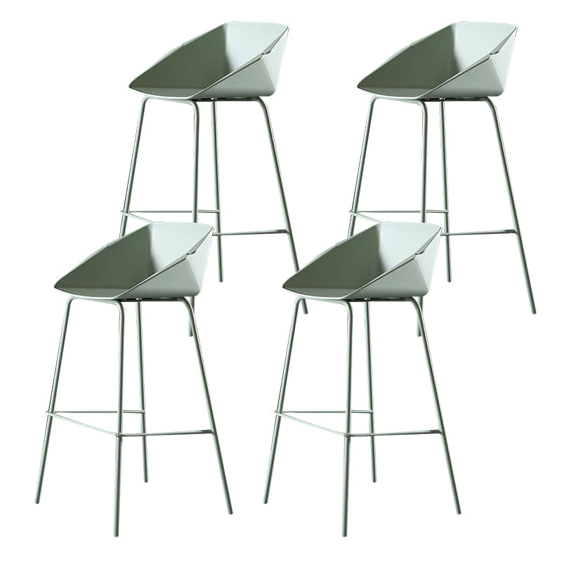 29-Inch Modern Counter Bar Stool Armless Plastic Indoor Bar Stool with Footrest Light Green 4 Piece Set Clearhalo 'Bar Furniture' 'Bar Stools' 'bar_stools' 'furn' 'furn_bar_stools' 'furniture_bar_stools' 'Kitchen & Dining Furniture' 'kitchen&dining_furn' 'kitchen' 'kitchen_furn' Furniture' 4184451