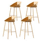 29-Inch Modern Counter Bar Stool Armless Plastic Indoor Bar Stool with Footrest Yellow 4 Piece Set Clearhalo 'Bar Furniture' 'Bar Stools' 'bar_stools' 'furn' 'furn_bar_stools' 'furniture_bar_stools' 'Kitchen & Dining Furniture' 'kitchen&dining_furn' 'kitchen' 'kitchen_furn' Furniture' 4184452