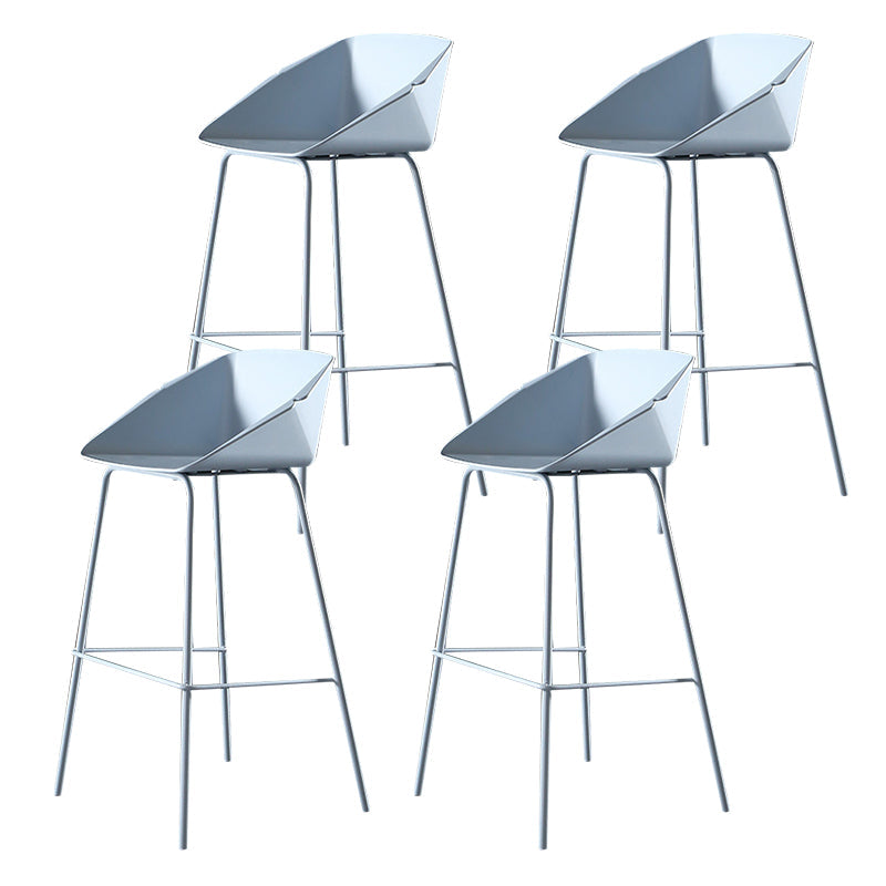 29-Inch Modern Counter Bar Stool Armless Plastic Indoor Bar Stool with Footrest Light Blue 4 Piece Set Clearhalo 'Bar Furniture' 'Bar Stools' 'bar_stools' 'furn' 'furn_bar_stools' 'furniture_bar_stools' 'Kitchen & Dining Furniture' 'kitchen&dining_furn' 'kitchen' 'kitchen_furn' Furniture' 4184456