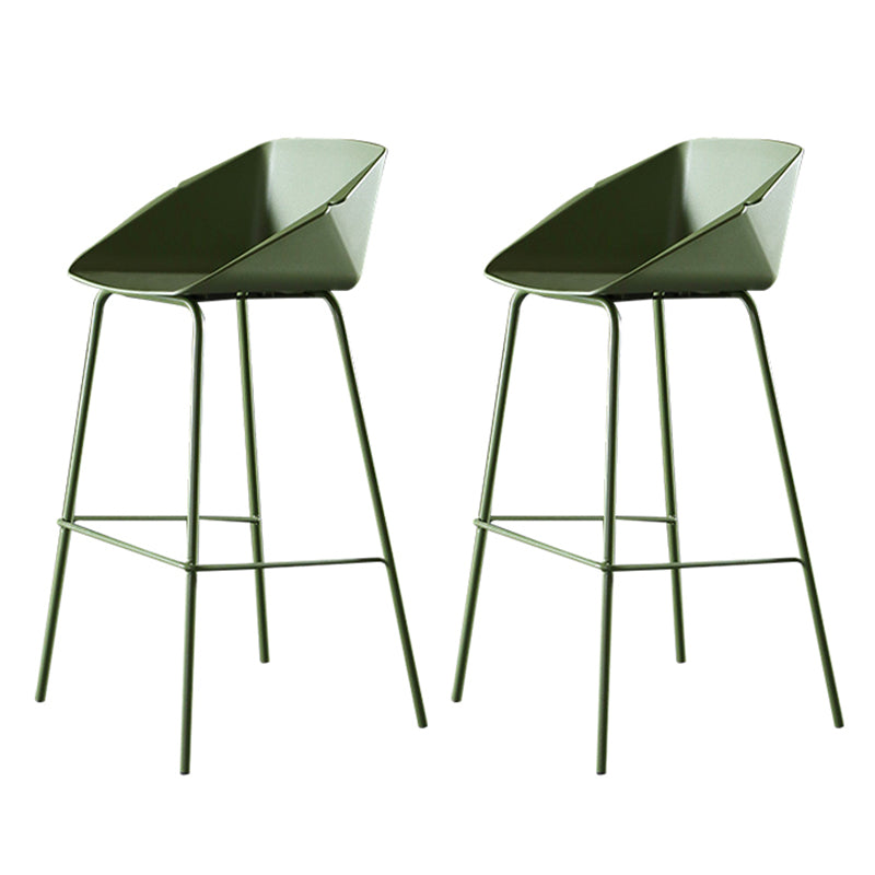 29-Inch Modern Counter Bar Stool Armless Plastic Indoor Bar Stool with Footrest Green 2 Piece Set Clearhalo 'Bar Furniture' 'Bar Stools' 'bar_stools' 'furn' 'furn_bar_stools' 'furniture_bar_stools' 'Kitchen & Dining Furniture' 'kitchen&dining_furn' 'kitchen' 'kitchen_furn' Furniture' 4184461