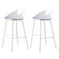 29-Inch Modern Counter Bar Stool Armless Plastic Indoor Bar Stool with Footrest White 2 Piece Set Clearhalo 'Bar Furniture' 'Bar Stools' 'bar_stools' 'furn' 'furn_bar_stools' 'furniture_bar_stools' 'Kitchen & Dining Furniture' 'kitchen&dining_furn' 'kitchen' 'kitchen_furn' Furniture' 4184463