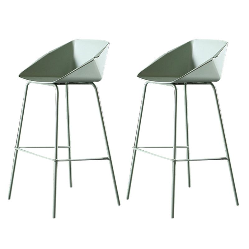 29-Inch Modern Counter Bar Stool Armless Plastic Indoor Bar Stool with Footrest Light Green 2 Piece Set Clearhalo 'Bar Furniture' 'Bar Stools' 'bar_stools' 'furn' 'furn_bar_stools' 'furniture_bar_stools' 'Kitchen & Dining Furniture' 'kitchen&dining_furn' 'kitchen' 'kitchen_furn' Furniture' 4184464