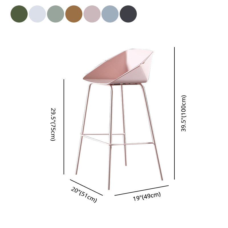 29-Inch Modern Counter Bar Stool Armless Plastic Indoor Bar Stool with Footrest Clearhalo 'Bar Furniture' 'Bar Stools' 'bar_stools' 'furn' 'furn_bar_stools' 'furniture_bar_stools' 'Kitchen & Dining Furniture' 'kitchen&dining_furn' 'kitchen' 'kitchen_furn' Furniture' 4184471