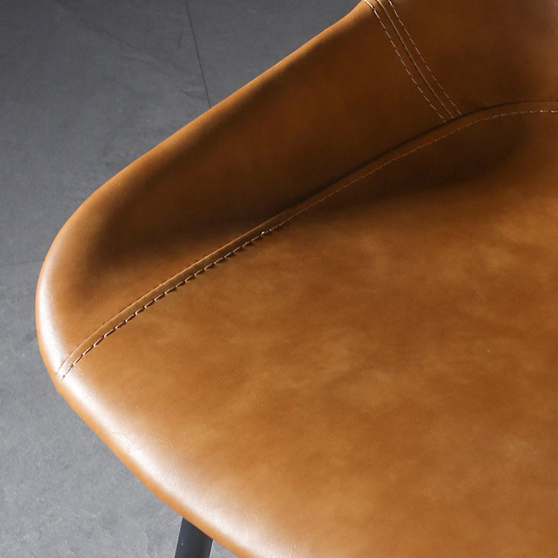 Modern Counter Bar Stool Armless Leather Indoor Bar Stool with Footrest Metal Base Clearhalo 'Bar Furniture' 'Bar Stools' 'bar_stools' 'furn' 'furn_bar_stools' 'furniture_bar_stools' 'Kitchen & Dining Furniture' 'kitchen&dining_furn' 'kitchen' 'kitchen_furn' Furniture' 4184483