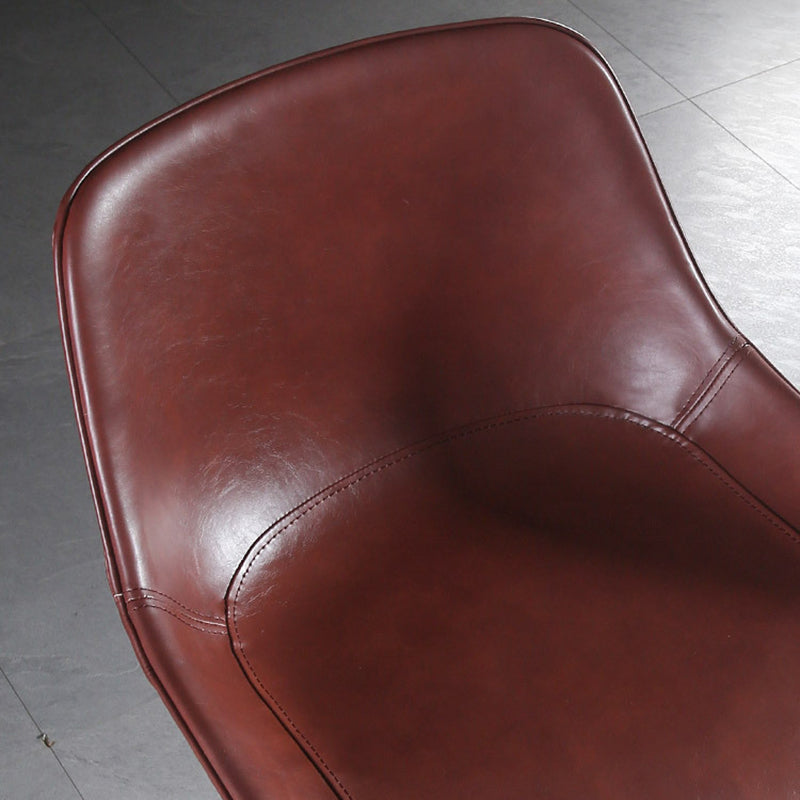 Modern Counter Bar Stool Armless Leather Indoor Bar Stool with Footrest Metal Base Clearhalo 'Bar Furniture' 'Bar Stools' 'bar_stools' 'furn' 'furn_bar_stools' 'furniture_bar_stools' 'Kitchen & Dining Furniture' 'kitchen&dining_furn' 'kitchen' 'kitchen_furn' Furniture' 4184484