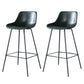 Modern Counter Bar Stool Armless Leather Indoor Bar Stool with Footrest Metal Base Blackish Green 2 Piece Set Clearhalo 'Bar Furniture' 'Bar Stools' 'bar_stools' 'furn' 'furn_bar_stools' 'furniture_bar_stools' 'Kitchen & Dining Furniture' 'kitchen&dining_furn' 'kitchen' 'kitchen_furn' Furniture' 4184490