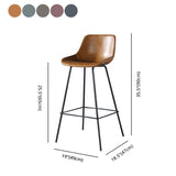 Modern Counter Bar Stool Armless Leather Indoor Bar Stool with Footrest Metal Base Clearhalo 'Bar Furniture' 'Bar Stools' 'bar_stools' 'furn' 'furn_bar_stools' 'furniture_bar_stools' 'Kitchen & Dining Furniture' 'kitchen&dining_furn' 'kitchen' 'kitchen_furn' Furniture' 4184494