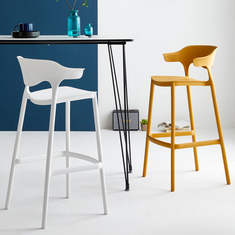 29-inch Modern Counter Bar Stool Armed Plastic Indoor Bar Stool with Footrest Clearhalo 'Bar Furniture' 'Bar Stools' 'bar_stools' 'furn' 'furn_bar_stools' 'furniture_bar_stools' 'Kitchen & Dining Furniture' 'kitchen&dining_furn' 'kitchen' 'kitchen_furn' Furniture' 4184500