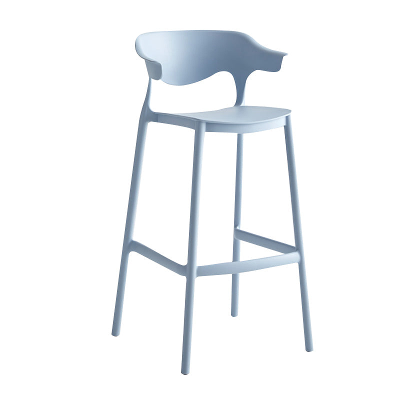 29-inch Modern Counter Bar Stool Armed Plastic Indoor Bar Stool with Footrest Light Blue 1 Piece Clearhalo 'Bar Furniture' 'Bar Stools' 'bar_stools' 'furn' 'furn_bar_stools' 'furniture_bar_stools' 'Kitchen & Dining Furniture' 'kitchen&dining_furn' 'kitchen' 'kitchen_furn' Furniture' 4184501