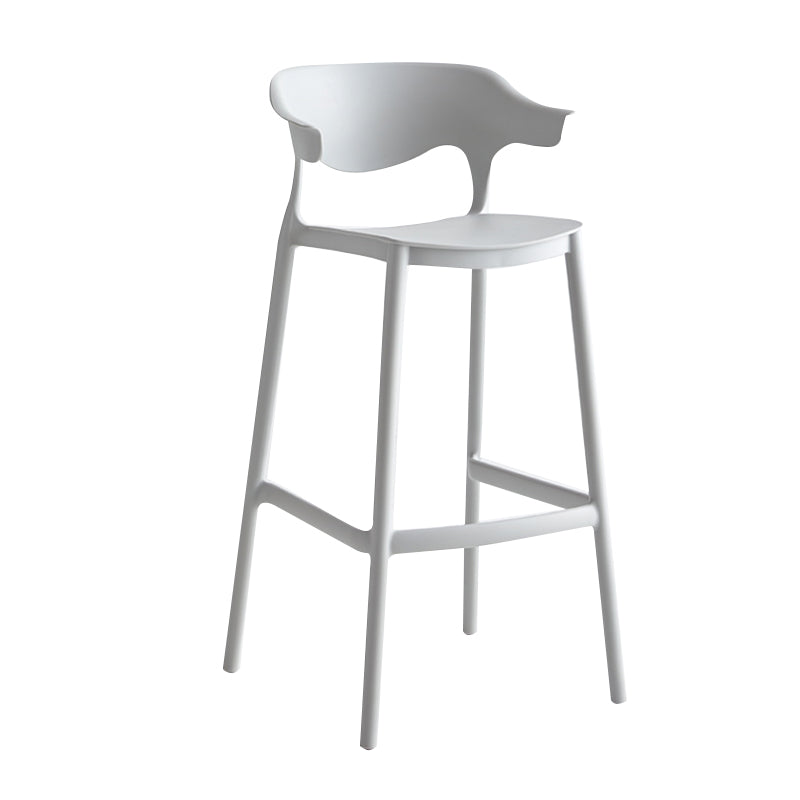 29-inch Modern Counter Bar Stool Armed Plastic Indoor Bar Stool with Footrest Light Gray 1 Piece Clearhalo 'Bar Furniture' 'Bar Stools' 'bar_stools' 'furn' 'furn_bar_stools' 'furniture_bar_stools' 'Kitchen & Dining Furniture' 'kitchen&dining_furn' 'kitchen' 'kitchen_furn' Furniture' 4184502