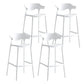 29-inch Modern Counter Bar Stool Armed Plastic Indoor Bar Stool with Footrest White 4 Piece Set Clearhalo 'Bar Furniture' 'Bar Stools' 'bar_stools' 'furn' 'furn_bar_stools' 'furniture_bar_stools' 'Kitchen & Dining Furniture' 'kitchen&dining_furn' 'kitchen' 'kitchen_furn' Furniture' 4184512