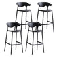 29-inch Modern Counter Bar Stool Armed Plastic Indoor Bar Stool with Footrest Black 4 Piece Set Clearhalo 'Bar Furniture' 'Bar Stools' 'bar_stools' 'furn' 'furn_bar_stools' 'furniture_bar_stools' 'Kitchen & Dining Furniture' 'kitchen&dining_furn' 'kitchen' 'kitchen_furn' Furniture' 4184515