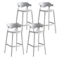 29-inch Modern Counter Bar Stool Armed Plastic Indoor Bar Stool with Footrest Light Gray 4 Piece Set Clearhalo 'Bar Furniture' 'Bar Stools' 'bar_stools' 'furn' 'furn_bar_stools' 'furniture_bar_stools' 'Kitchen & Dining Furniture' 'kitchen&dining_furn' 'kitchen' 'kitchen_furn' Furniture' 4184518