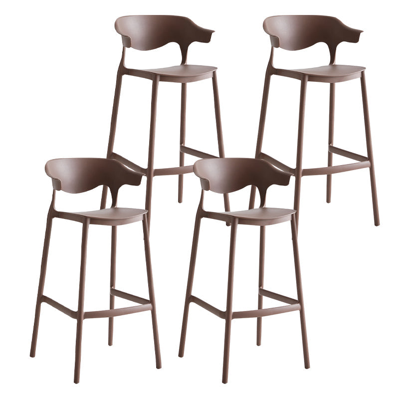29-inch Modern Counter Bar Stool Armed Plastic Indoor Bar Stool with Footrest Coffee 4 Piece Set Clearhalo 'Bar Furniture' 'Bar Stools' 'bar_stools' 'furn' 'furn_bar_stools' 'furniture_bar_stools' 'Kitchen & Dining Furniture' 'kitchen&dining_furn' 'kitchen' 'kitchen_furn' Furniture' 4184521