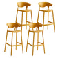 29-inch Modern Counter Bar Stool Armed Plastic Indoor Bar Stool with Footrest Yellow 4 Piece Set Clearhalo 'Bar Furniture' 'Bar Stools' 'bar_stools' 'furn' 'furn_bar_stools' 'furniture_bar_stools' 'Kitchen & Dining Furniture' 'kitchen&dining_furn' 'kitchen' 'kitchen_furn' Furniture' 4184522