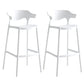 29-inch Modern Counter Bar Stool Armed Plastic Indoor Bar Stool with Footrest White 2 Piece Set Clearhalo 'Bar Furniture' 'Bar Stools' 'bar_stools' 'furn' 'furn_bar_stools' 'furniture_bar_stools' 'Kitchen & Dining Furniture' 'kitchen&dining_furn' 'kitchen' 'kitchen_furn' Furniture' 4184523