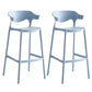 29-inch Modern Counter Bar Stool Armed Plastic Indoor Bar Stool with Footrest Light Blue 2 Piece Set Clearhalo 'Bar Furniture' 'Bar Stools' 'bar_stools' 'furn' 'furn_bar_stools' 'furniture_bar_stools' 'Kitchen & Dining Furniture' 'kitchen&dining_furn' 'kitchen' 'kitchen_furn' Furniture' 4184525