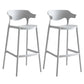29-inch Modern Counter Bar Stool Armed Plastic Indoor Bar Stool with Footrest Light Gray 2 Piece Set Clearhalo 'Bar Furniture' 'Bar Stools' 'bar_stools' 'furn' 'furn_bar_stools' 'furniture_bar_stools' 'Kitchen & Dining Furniture' 'kitchen&dining_furn' 'kitchen' 'kitchen_furn' Furniture' 4184526