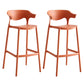 29-inch Modern Counter Bar Stool Armed Plastic Indoor Bar Stool with Footrest Orange 2 Piece Set Clearhalo 'Bar Furniture' 'Bar Stools' 'bar_stools' 'furn' 'furn_bar_stools' 'furniture_bar_stools' 'Kitchen & Dining Furniture' 'kitchen&dining_furn' 'kitchen' 'kitchen_furn' Furniture' 4184527