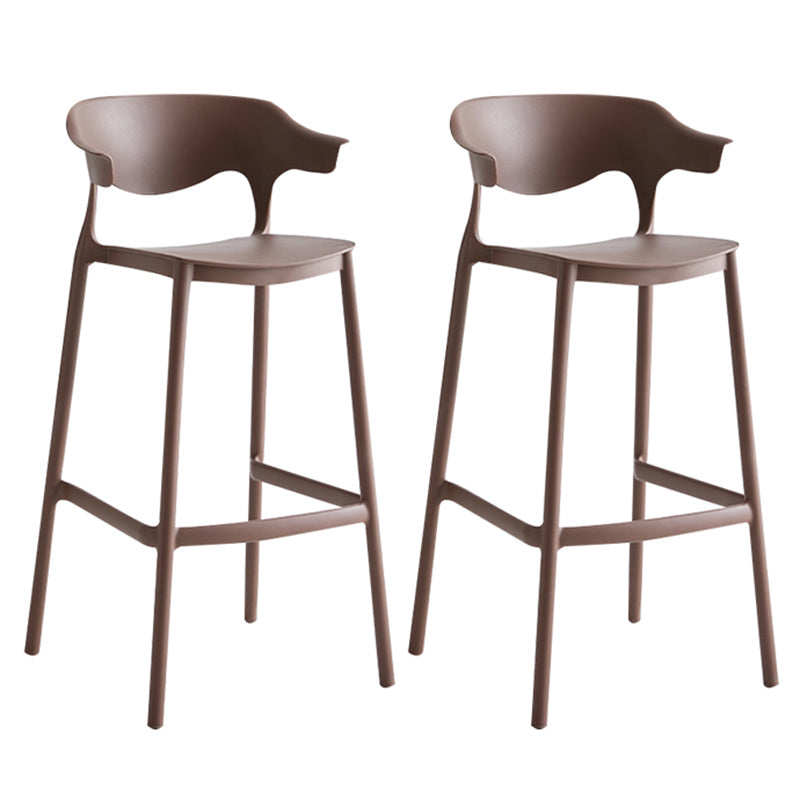29-inch Modern Counter Bar Stool Armed Plastic Indoor Bar Stool with Footrest Coffee 2 Piece Set Clearhalo 'Bar Furniture' 'Bar Stools' 'bar_stools' 'furn' 'furn_bar_stools' 'furniture_bar_stools' 'Kitchen & Dining Furniture' 'kitchen&dining_furn' 'kitchen' 'kitchen_furn' Furniture' 4184529