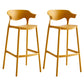 29-inch Modern Counter Bar Stool Armed Plastic Indoor Bar Stool with Footrest Yellow 2 Piece Set Clearhalo 'Bar Furniture' 'Bar Stools' 'bar_stools' 'furn' 'furn_bar_stools' 'furniture_bar_stools' 'Kitchen & Dining Furniture' 'kitchen&dining_furn' 'kitchen' 'kitchen_furn' Furniture' 4184530