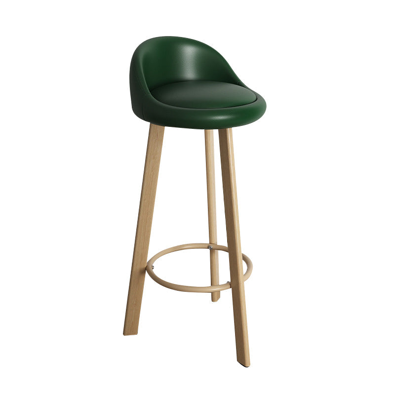 Modern Backrest Armless Counter Stool Steel Household Bar Stool with Cushion Wood Green Clearhalo 'Bar Furniture' 'Bar Stools' 'bar_stools' 'furn' 'furn_bar_stools' 'furniture_bar_stools' 'Kitchen & Dining Furniture' 'kitchen&dining_furn' 'kitchen' 'kitchen_furn' Furniture' 4184539