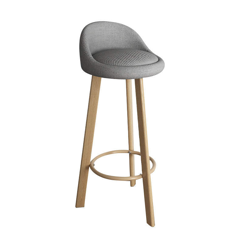 Modern Backrest Armless Counter Stool Steel Household Bar Stool with Cushion Wood Gray Clearhalo 'Bar Furniture' 'Bar Stools' 'bar_stools' 'furn' 'furn_bar_stools' 'furniture_bar_stools' 'Kitchen & Dining Furniture' 'kitchen&dining_furn' 'kitchen' 'kitchen_furn' Furniture' 4184542