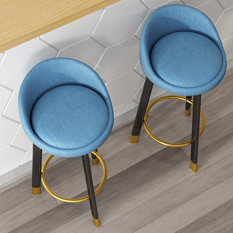 Modern Backrest Armless Counter Stool Steel Household Bar Stool with Cushion Clearhalo 'Bar Furniture' 'Bar Stools' 'bar_stools' 'furn' 'furn_bar_stools' 'furniture_bar_stools' 'Kitchen & Dining Furniture' 'kitchen&dining_furn' 'kitchen' 'kitchen_furn' Furniture' 4184546