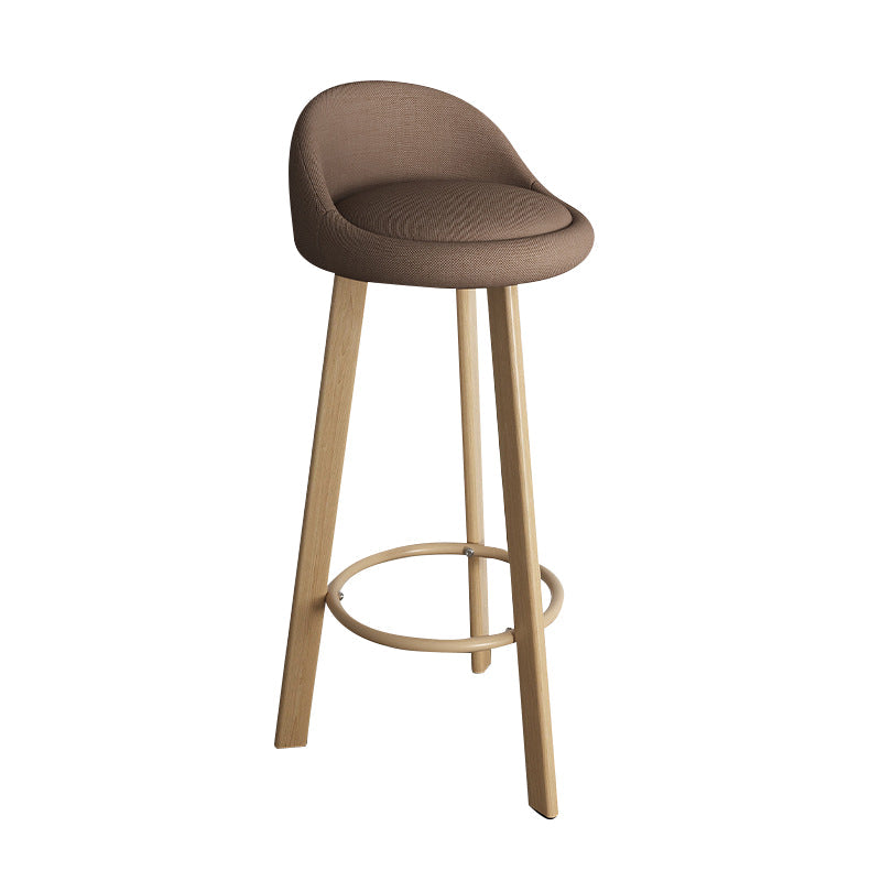 Modern Backrest Armless Counter Stool Steel Household Bar Stool with Cushion Wood Brown Clearhalo 'Bar Furniture' 'Bar Stools' 'bar_stools' 'furn' 'furn_bar_stools' 'furniture_bar_stools' 'Kitchen & Dining Furniture' 'kitchen&dining_furn' 'kitchen' 'kitchen_furn' Furniture' 4184549