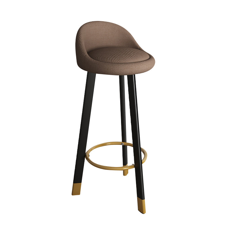 Modern Backrest Armless Counter Stool Steel Household Bar Stool with Cushion Black Brown Clearhalo 'Bar Furniture' 'Bar Stools' 'bar_stools' 'furn' 'furn_bar_stools' 'furniture_bar_stools' 'Kitchen & Dining Furniture' 'kitchen&dining_furn' 'kitchen' 'kitchen_furn' Furniture' 4184550