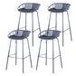 29-Inch Contemporary Bar Stool Armless Plastic Indoor Bar Stool with Iron Base Blue 4 Piece Set Clearhalo 'Bar Furniture' 'Bar Stools' 'bar_stools' 'furn' 'furn_bar_stools' 'furniture_bar_stools' 'Kitchen & Dining Furniture' 'kitchen&dining_furn' 'kitchen' 'kitchen_furn' Furniture' 4184553