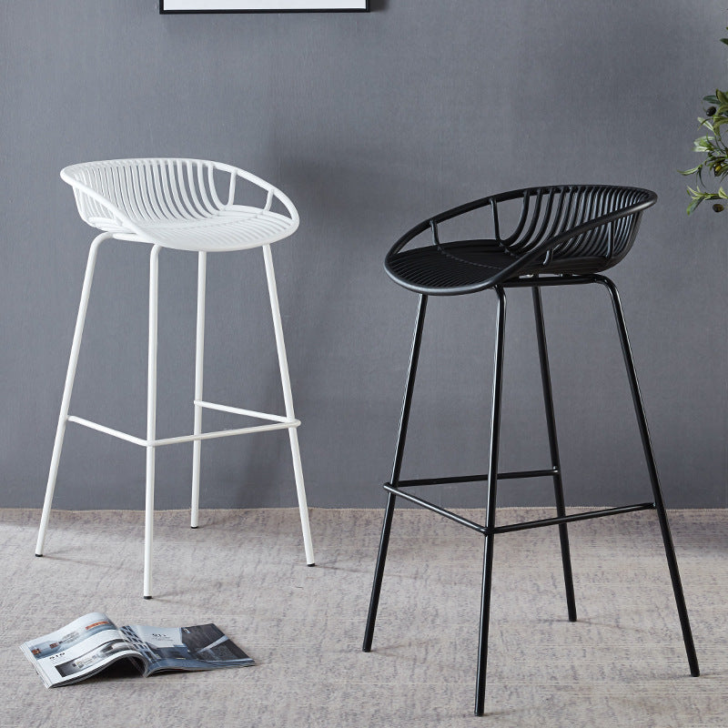 29-Inch Contemporary Bar Stool Armless Plastic Indoor Bar Stool with Iron Base Clearhalo 'Bar Furniture' 'Bar Stools' 'bar_stools' 'furn' 'furn_bar_stools' 'furniture_bar_stools' 'Kitchen & Dining Furniture' 'kitchen&dining_furn' 'kitchen' 'kitchen_furn' Furniture' 4184554