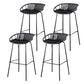 29-Inch Contemporary Bar Stool Armless Plastic Indoor Bar Stool with Iron Base Black 4 Piece Set Clearhalo 'Bar Furniture' 'Bar Stools' 'bar_stools' 'furn' 'furn_bar_stools' 'furniture_bar_stools' 'Kitchen & Dining Furniture' 'kitchen&dining_furn' 'kitchen' 'kitchen_furn' Furniture' 4184555