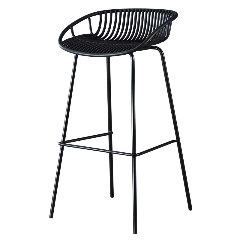 29-Inch Contemporary Bar Stool Armless Plastic Indoor Bar Stool with Iron Base Clearhalo 'Bar Furniture' 'Bar Stools' 'bar_stools' 'furn' 'furn_bar_stools' 'furniture_bar_stools' 'Kitchen & Dining Furniture' 'kitchen&dining_furn' 'kitchen' 'kitchen_furn' Furniture' 4184561