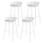 29-Inch Contemporary Bar Stool Armless Plastic Indoor Bar Stool with Iron Base White 4 Piece Set Clearhalo 'Bar Furniture' 'Bar Stools' 'bar_stools' 'furn' 'furn_bar_stools' 'furniture_bar_stools' 'Kitchen & Dining Furniture' 'kitchen&dining_furn' 'kitchen' 'kitchen_furn' Furniture' 4184562