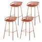 29-Inch Contemporary Bar Stool Armless Plastic Indoor Bar Stool with Iron Base Orange 4 Piece Set Clearhalo 'Bar Furniture' 'Bar Stools' 'bar_stools' 'furn' 'furn_bar_stools' 'furniture_bar_stools' 'Kitchen & Dining Furniture' 'kitchen&dining_furn' 'kitchen' 'kitchen_furn' Furniture' 4184565