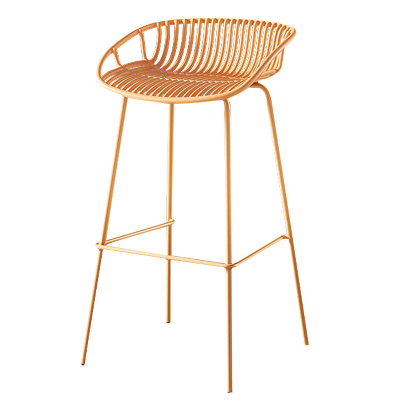 29-Inch Contemporary Bar Stool Armless Plastic Indoor Bar Stool with Iron Base Yellow 1 Piece Clearhalo 'Bar Furniture' 'Bar Stools' 'bar_stools' 'furn' 'furn_bar_stools' 'furniture_bar_stools' 'Kitchen & Dining Furniture' 'kitchen&dining_furn' 'kitchen' 'kitchen_furn' Furniture' 4184570