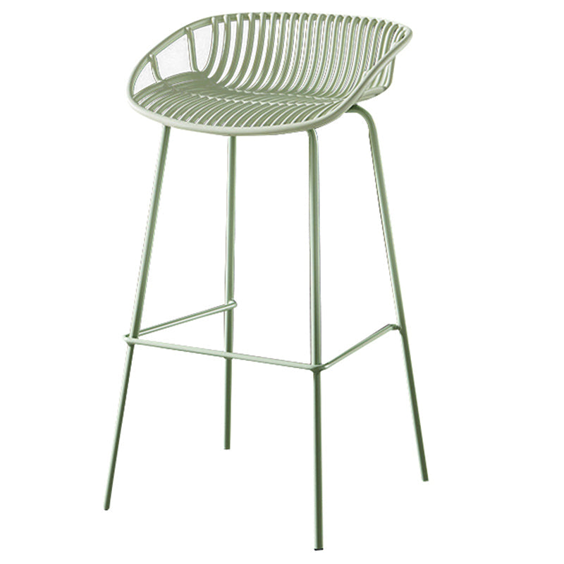 29-Inch Contemporary Bar Stool Armless Plastic Indoor Bar Stool with Iron Base Green 1 Piece Clearhalo 'Bar Furniture' 'Bar Stools' 'bar_stools' 'furn' 'furn_bar_stools' 'furniture_bar_stools' 'Kitchen & Dining Furniture' 'kitchen&dining_furn' 'kitchen' 'kitchen_furn' Furniture' 4184572