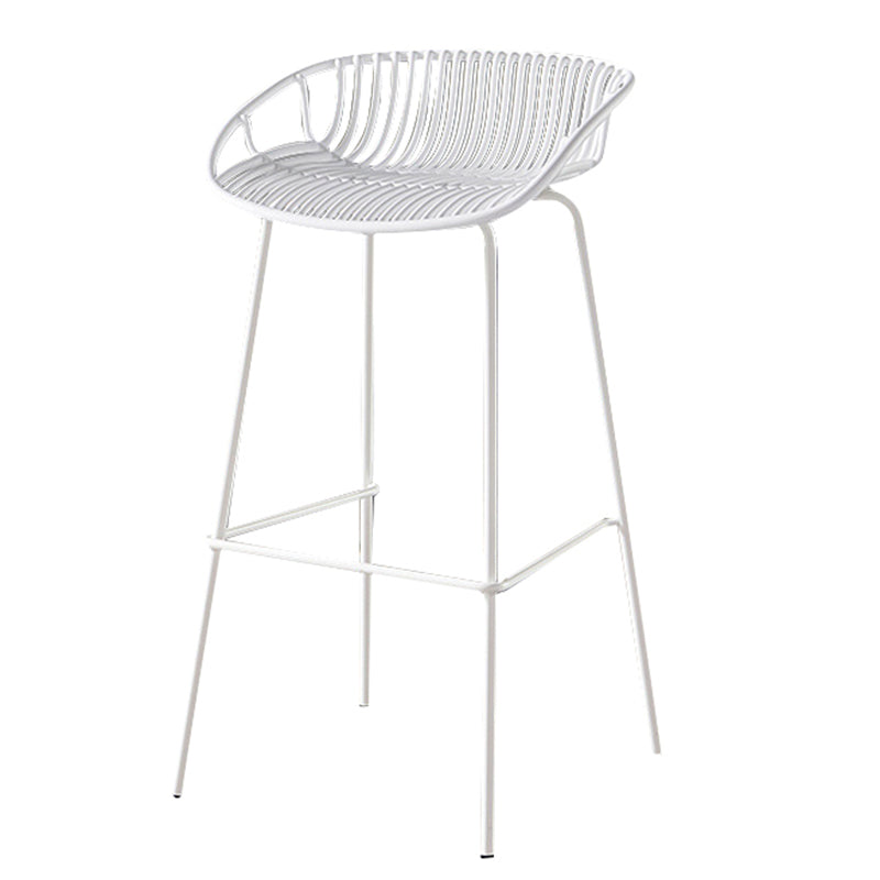 29-Inch Contemporary Bar Stool Armless Plastic Indoor Bar Stool with Iron Base White 1 Piece Clearhalo 'Bar Furniture' 'Bar Stools' 'bar_stools' 'furn' 'furn_bar_stools' 'furniture_bar_stools' 'Kitchen & Dining Furniture' 'kitchen&dining_furn' 'kitchen' 'kitchen_furn' Furniture' 4184574
