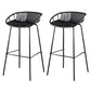 29-Inch Contemporary Bar Stool Armless Plastic Indoor Bar Stool with Iron Base Black 2 Piece Set Clearhalo 'Bar Furniture' 'Bar Stools' 'bar_stools' 'furn' 'furn_bar_stools' 'furniture_bar_stools' 'Kitchen & Dining Furniture' 'kitchen&dining_furn' 'kitchen' 'kitchen_furn' Furniture' 4184577