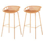 29-Inch Contemporary Bar Stool Armless Plastic Indoor Bar Stool with Iron Base Yellow 2 Piece Set Clearhalo 'Bar Furniture' 'Bar Stools' 'bar_stools' 'furn' 'furn_bar_stools' 'furniture_bar_stools' 'Kitchen & Dining Furniture' 'kitchen&dining_furn' 'kitchen' 'kitchen_furn' Furniture' 4184578