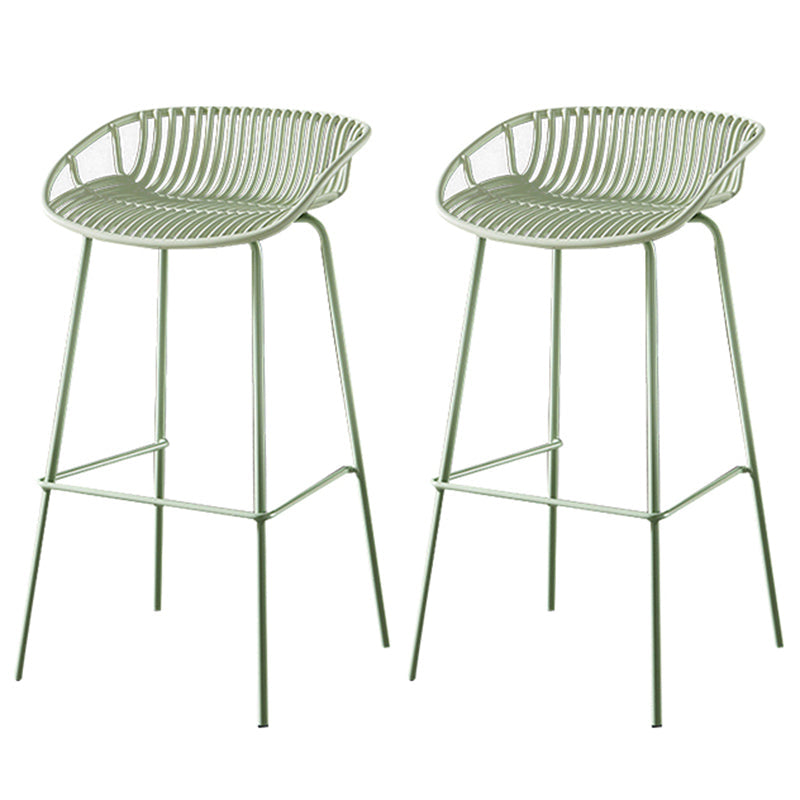 29-Inch Contemporary Bar Stool Armless Plastic Indoor Bar Stool with Iron Base Green 2 Piece Set Clearhalo 'Bar Furniture' 'Bar Stools' 'bar_stools' 'furn' 'furn_bar_stools' 'furniture_bar_stools' 'Kitchen & Dining Furniture' 'kitchen&dining_furn' 'kitchen' 'kitchen_furn' Furniture' 4184579