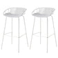 29-Inch Contemporary Bar Stool Armless Plastic Indoor Bar Stool with Iron Base White 2 Piece Set Clearhalo 'Bar Furniture' 'Bar Stools' 'bar_stools' 'furn' 'furn_bar_stools' 'furniture_bar_stools' 'Kitchen & Dining Furniture' 'kitchen&dining_furn' 'kitchen' 'kitchen_furn' Furniture' 4184581