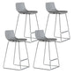 Bucket Footrest Bar & Counter Stool Indoor Plastic Modern Counter Bar Stool Grey 4 Piece Set Counter Stool (24"H) Clearhalo 'Bar Furniture' 'Bar Stools' 'bar_stools' 'furn' 'furn_bar_stools' 'furniture_bar_stools' 'Kitchen & Dining Furniture' 'kitchen&dining_furn' 'kitchen' 'kitchen_furn' Furniture' 4184595