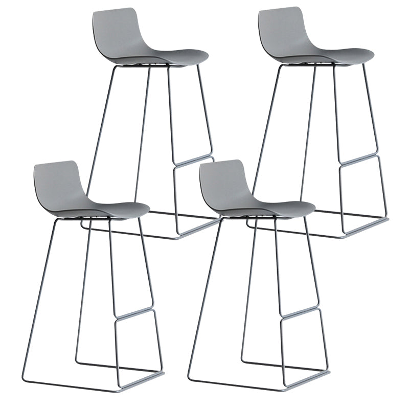 Bucket Footrest Bar & Counter Stool Indoor Plastic Modern Counter Bar Stool Grey 4 Piece Set Bar Stool(30"H) Clearhalo 'Bar Furniture' 'Bar Stools' 'bar_stools' 'furn' 'furn_bar_stools' 'furniture_bar_stools' 'Kitchen & Dining Furniture' 'kitchen&dining_furn' 'kitchen' 'kitchen_furn' Furniture' 4184599